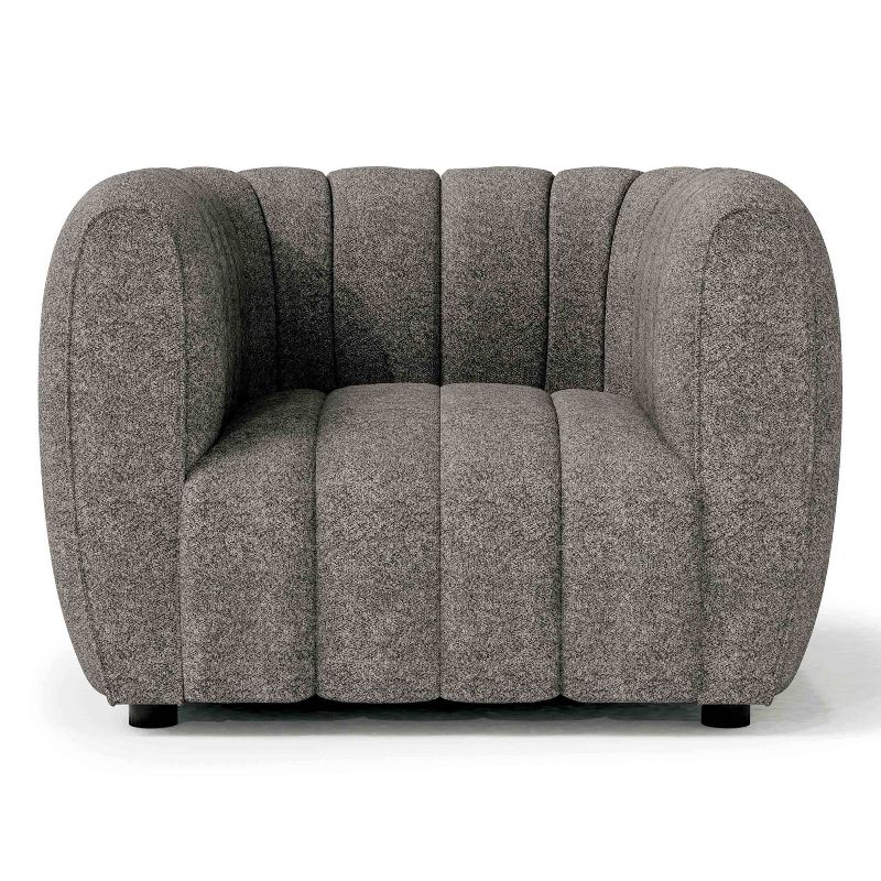 HOMES: Inside + Out Rainmist Glam Boucle Fabric Channel Tufted Accent Armchair, 2 of 4