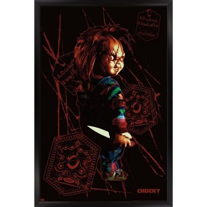 Trends International Chucky: Let's Be Friends - Knife Framed Wall Poster Prints - 1 of 4