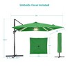 Sonkuki 11FT Round Offset Outdoor Patio Solar LED Cantilever Umbrella Aluminium Pole, 360° Rotation and Canopy Angle Adjustment - 2 of 4