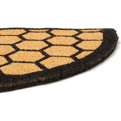 Natural Coir Semi-Circle Honeycomb Outdoor Welcome Mat