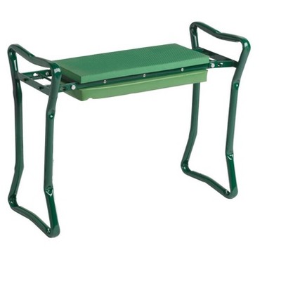 Green Powder-Coated Steel Garden Kneeler with Extra-Thick Padding