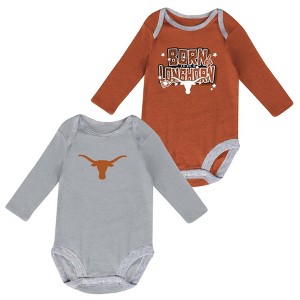 NCAA Texas Longhorns Boys' 2pk Long Sleeve Bodysuit - 1 of 3