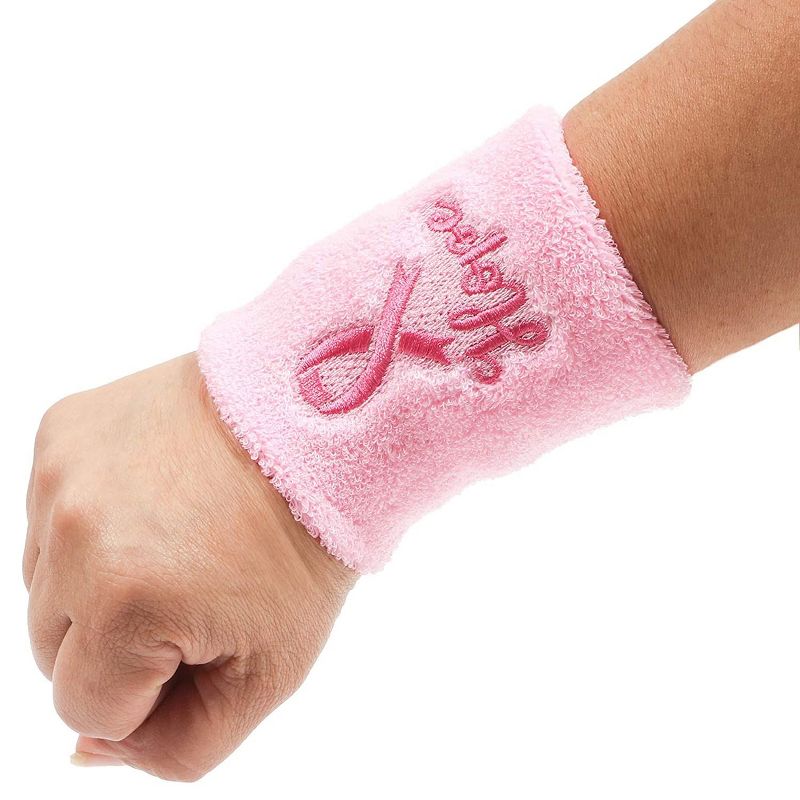 Sparkle and Bash 3 Pack Pink Breast Cancer Awareness Sweat Bands and Headband Set, 5 of 8