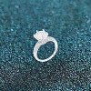 Slickblue Clear CZ Solitaire Engagement Ring, 3.3Ct Rhodium-Plated with Micropave Band, Women's Jewelry, Size 5 to 10 - 2 of 3