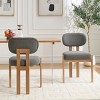 Upholstered Wood Dining Chairs Set of 2,Modern Fabric Padded Seat Kitchen Side Chairs with Rubberwood Frame–The Pop Home - 2 of 4