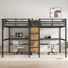Twin Over Twin Metal Loft Bed with Double Desk, Shelves, and Wardrobe - 2 of 4