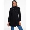 Allegra K Women's Winter Double Breasted Stand Collar Side Pocket Vintage Pea Coats - 4 of 4