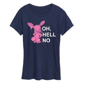Women's - Instant Message - Punk Rabbit Oh Hell No Short Sleeve Graphic T-Shirt - 1 of 4