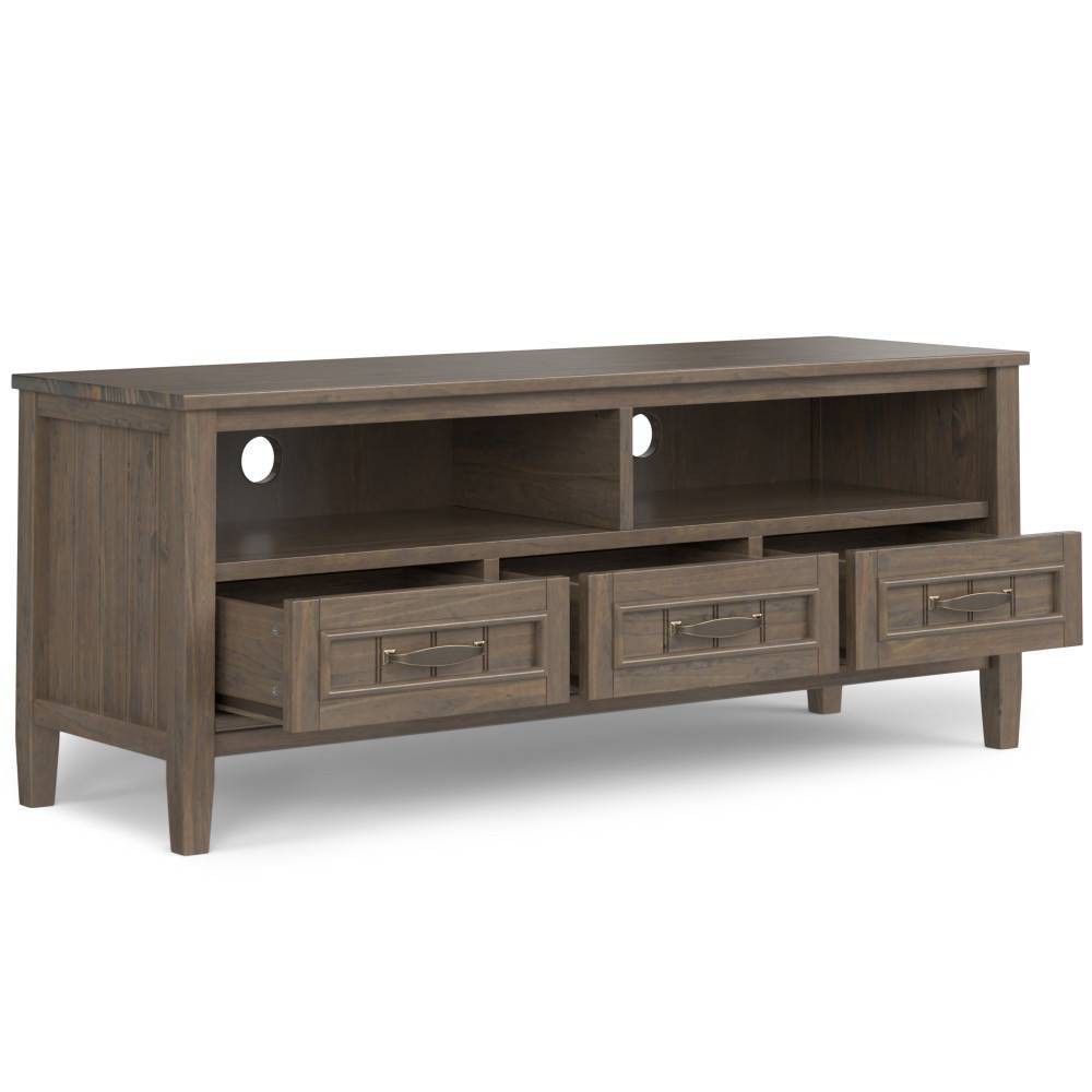 Photos - Display Cabinet / Bookcase Rowan Low TV Stand for TVs up to 60" Smoky Brown - Wyndenhall