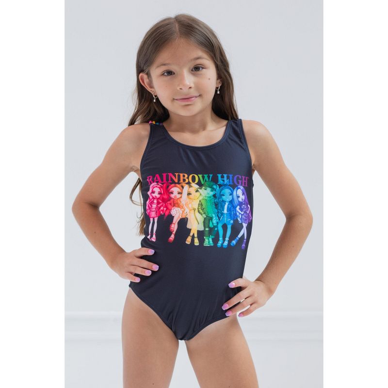 Rainbow High Avery Styles Karma Krystal Bailey Girls One Piece Bathing Suit Toddler to Big Kid, 2 of 8