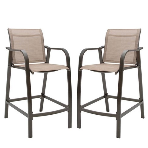 Outdoor aluminum bar stools with backs hot sale