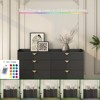 8 Drawer Double Dresser with LED, Modern Dressers Chest of Drawers with Fluted Panel, Storage Dresser Organizer, Dresser for Bedroom, Living Room - 4 of 4