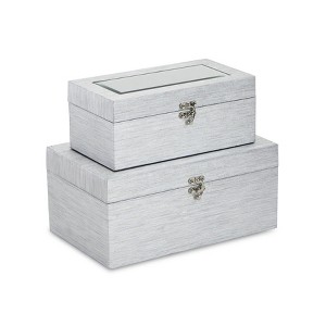 Cheung's Fidela Set of 2 Silver Vinyl Boxes - 1 of 4