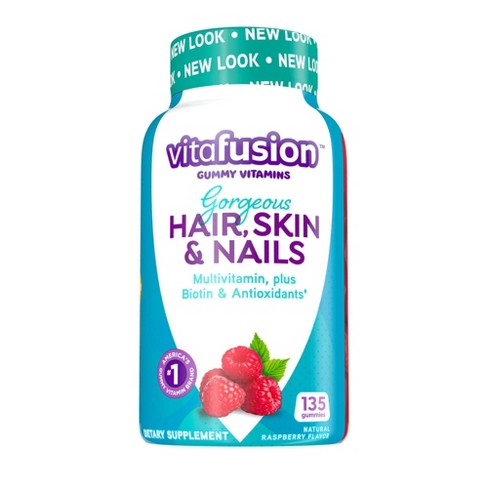 Vitafusion Gorgeous Hair Skin & Nails Supplement Gummies - Raspberry - 135ct - image 1 of 4