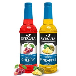 Syruvia Sugar Free Coffee Flavors Variety Pack: Cherry & Pineapple 25.4 fl oz Syrup - 1 of 4