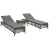 vidaXL Sunloungers 2 pcs with Table Poly Rattan Gray - 2 of 4