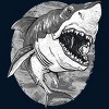 Men's Design By Humans Great White Shark BW By MudgeStudios T-Shirt - 2 of 4