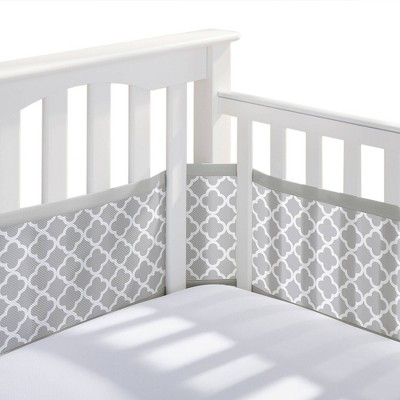 Image of BreathableBaby Breathable Mesh Crib Liner - Classic Collection - Gray Clover
