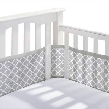 BreathableBaby Breathable Mesh Crib Liner - Classic Collection - Gray Clover