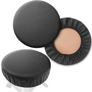 Saloniture 2-Pack Round Stool Seat Cover, Waterproof Slipcover for Swivel Chair or Barstool - 1 of 4