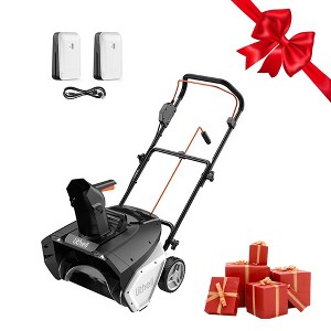 Litheli U20 20V 4Amp Cordless Electric Snow Blower With Brushless Motor Battery Powered: Dual Battery, 20ft Throw, LED Lights - 1 of 4