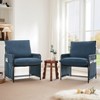 Mid-Century Accent Chairs Set of 2 - Modern Corduroy Lounge Chairs with Removable Pillows, Ergonomic Armchairs for Living Room. - 2 of 4