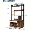 36.6" Hidden Cat Litter Cabinet – 2-In-1 Enclosure with Storage Rack & Scratching Post for Indoor Use (Vintage Brown) - 3 of 4