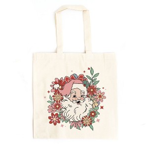 City Creek Prints Floral Santa Canvas Tote Bag - 15x16 - Natural - 1 of 2