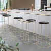 Kings Brand Furniture 4-Pack Stack Stools, Upholstered w/Metal Legs Backless Stackable  Bar and Counter Height Stool, Dining Room Kitchen Chairs - 2 of 4
