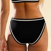 Women's Stylish Contrast Trim Mid-Rise Bikini Bottoms - Cupshe - 3 of 4