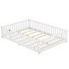 Gulches Full Size Bed Floor Bed with Safety Guardrails and Door for Kids, White - 3 of 4