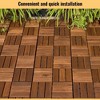 Acacia Wood Interlocking Deck Tiles - 12"x12" Brown Checker Pattern Outdoor Flooring for Patio, Balcony & Poolside - 2 of 4