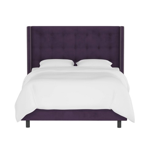 Nail Button Tufted Wingback Velvet Bed - Threshold™ - image 1 of 4