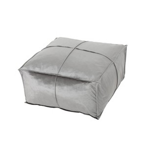 Nakisha Velvet Square Bean Bag Ottoman - Christopher Knight Home - 1 of 4