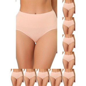INSPIRE CHIC Women's High Waist Shaping Tummy Control Breathable Briefs 10 Packs - 1 of 4