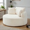 Mshliw Round Lounge Chair with Corduroy Upholstery, Single Sofa, Comfy Floor Chair with Foam and Spring Cushion and Back Pillows for Living Room - 4 of 4