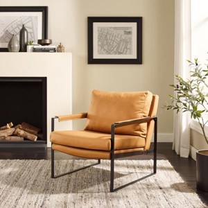 Modern Chair With Scratch-Resistant Upholstery, Yellow - 1 of 4