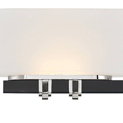 Drury Coal and Polished Nickel 3-Light LED Vanity with Frosted White Glass