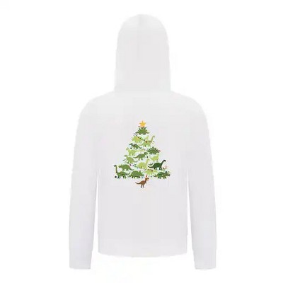 Everyday Kids Christmas Collection Dinosaur Tree Boys Zip Up Hoodie – Holiday Sweatshirt