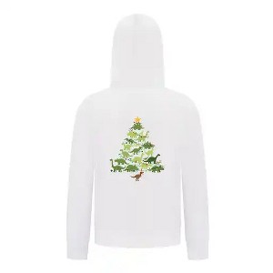 Everyday Kids Christmas Collection Dinosaur Tree Boys Zip Up Hoodie – Holiday Sweatshirt - 1 of 4