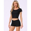 INSPIRE CHIC Women's Cotton Lace Trim Short Sleeve Top and Shorts Pajama Sets - 2 of 4