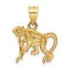 Black Bow Jewelry 14k Yellow Gold Satin and Diamond Cut Monkey Pendant - 3 of 4