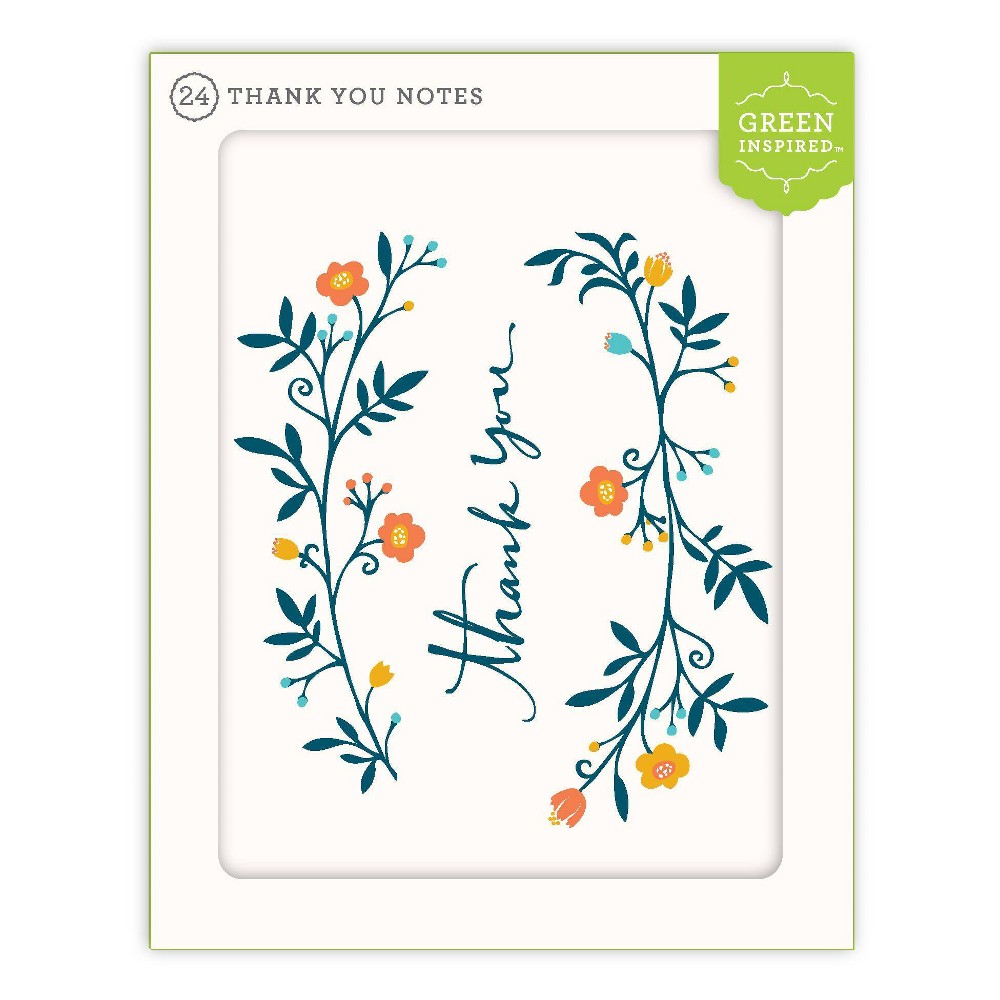 Photos - Envelope / Postcard Green Inspired 24ct Boughs Thank You Cards