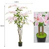 4.9ft (150cm) Artificial Weeping Gardenia Silk Tree with Blooming Flowers and Leaves, Lifelike Faux Blooming Tree for Home, Wedding & Party Decor - 4 of 4