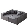 NicBex Couches for Living Room Modular L-Shaped Sectional Sofa Luxury Floor Couch Chenille Fabric Upholstered Sofa, 5 PC Free Combination - 4 of 4
