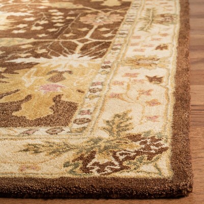 Handmade Brown and Beige Wool Tufted Rectangular Rug, 3' x 5'
