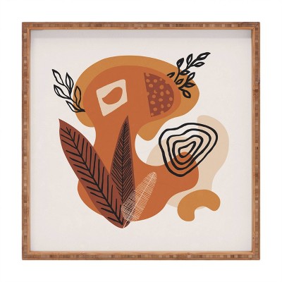 17" Wood Alisa Galitsyna Fall Shapes and Plants Large Square Tray - society6