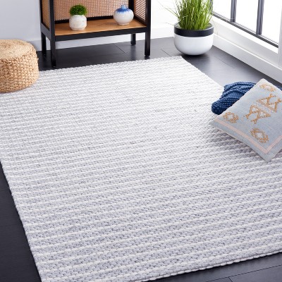 Ivory Flat Woven Wool 4' x 6' Handmade Area Rug