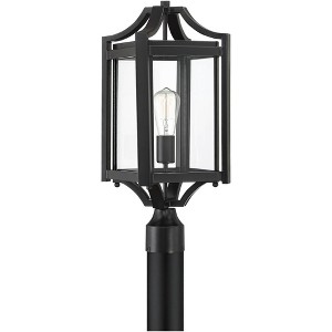 Franklin Iron Works Rockford Rustic Farmhouse Outdoor Post Light Black 20 1/4" Clear Glass for Exterior Barn Deck House Porch Yard Patio Home Outside - 1 of 4