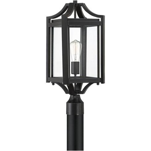 Franklin Iron Works Rustic Farmhouse Outdoor Post Light Fixture Black 20 1 4 Clear Glass House Porch Patio Garden Yard Walkway Target